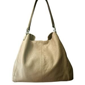 Coach Madison Phoebe Beige Pebbled Leather Hobo Shoulder Bag 24621